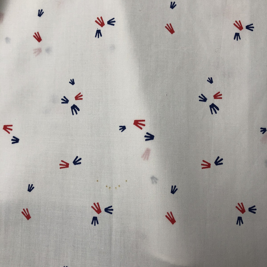Vintage 1970'S IMPACT all-over print short-sleeve polycotton shirt, size M, men's polyester white type Vintage Second Hand