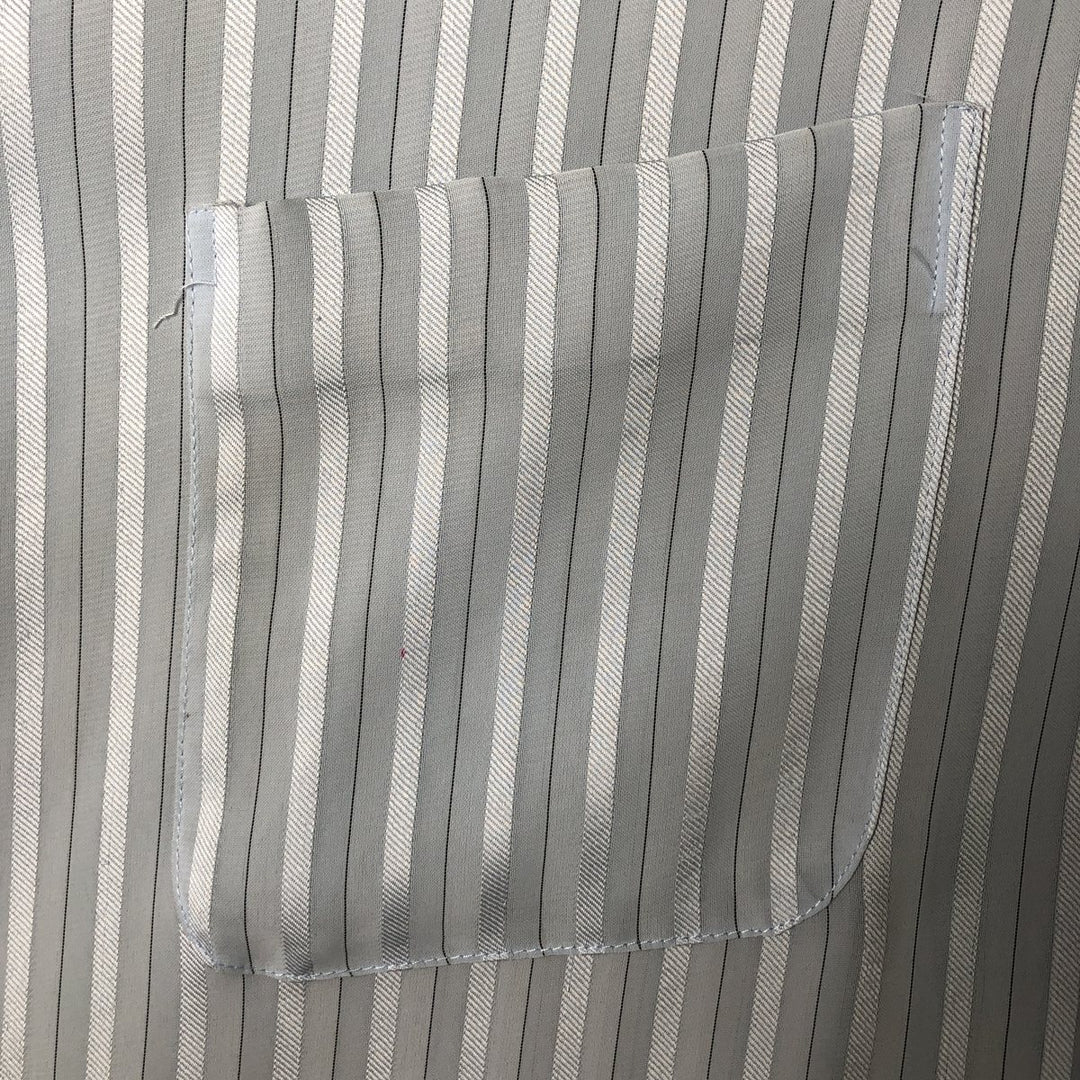 Vintage striped short-sleeved open-collar box shirt, men's size XL unclear Blue type light blue Vintage Second Hand