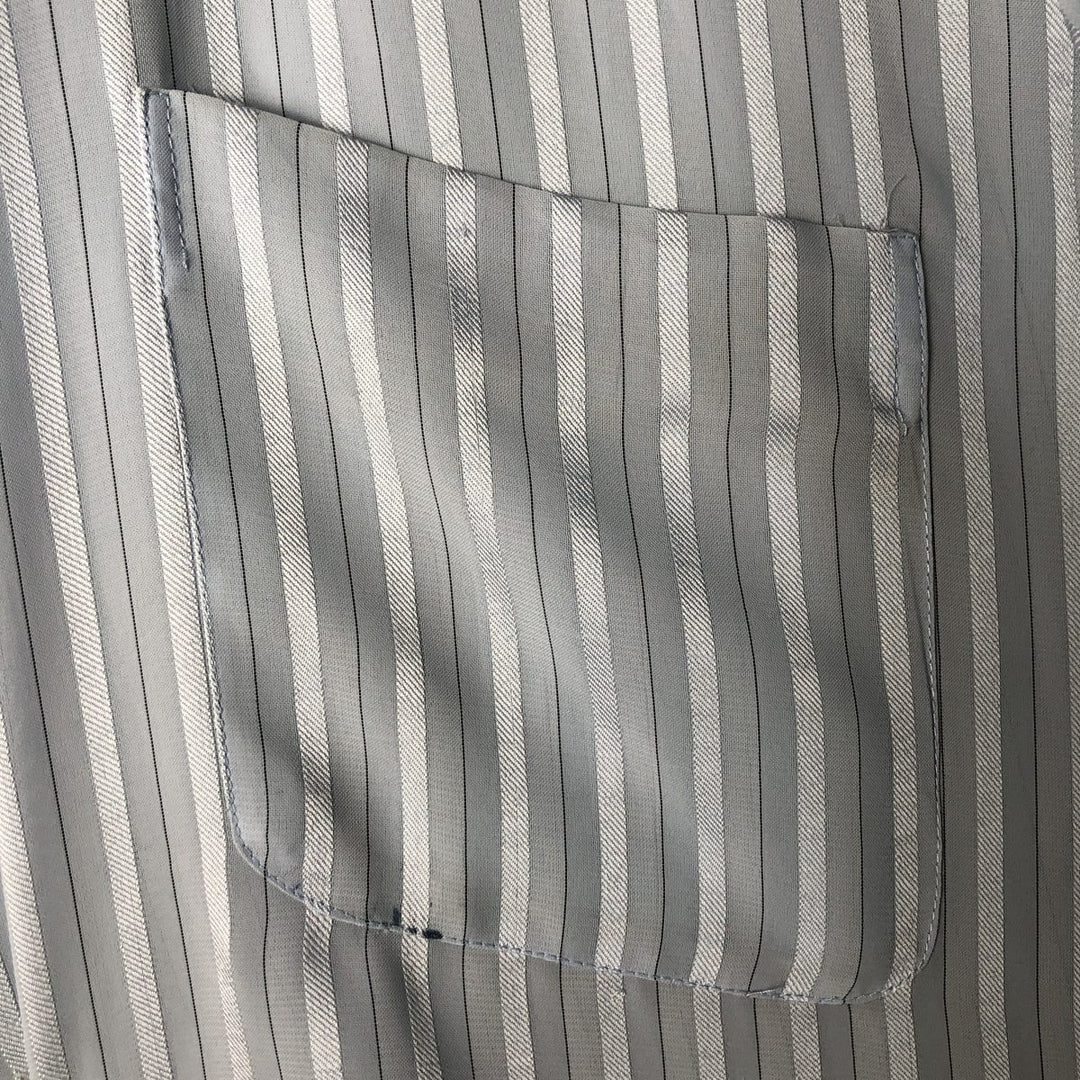 Vintage striped short-sleeved open-collar box shirt, men's size XL unclear Blue type light blue Vintage Second Hand