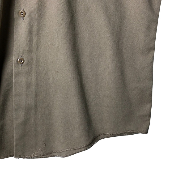 Vintage 80s-90'S Dickies long-sleeved work shirt, Made in USA, Men's Size L polyester Khaki type beige Vintage Second Hand
