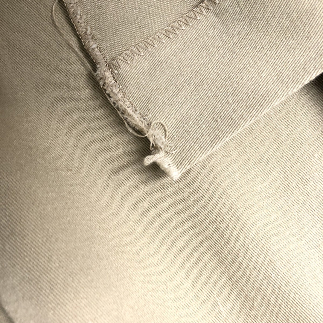 Vintage 80s-90'S Dickies long-sleeved work shirt, Made in USA, Men's Size L polyester Khaki type beige Vintage Second Hand
