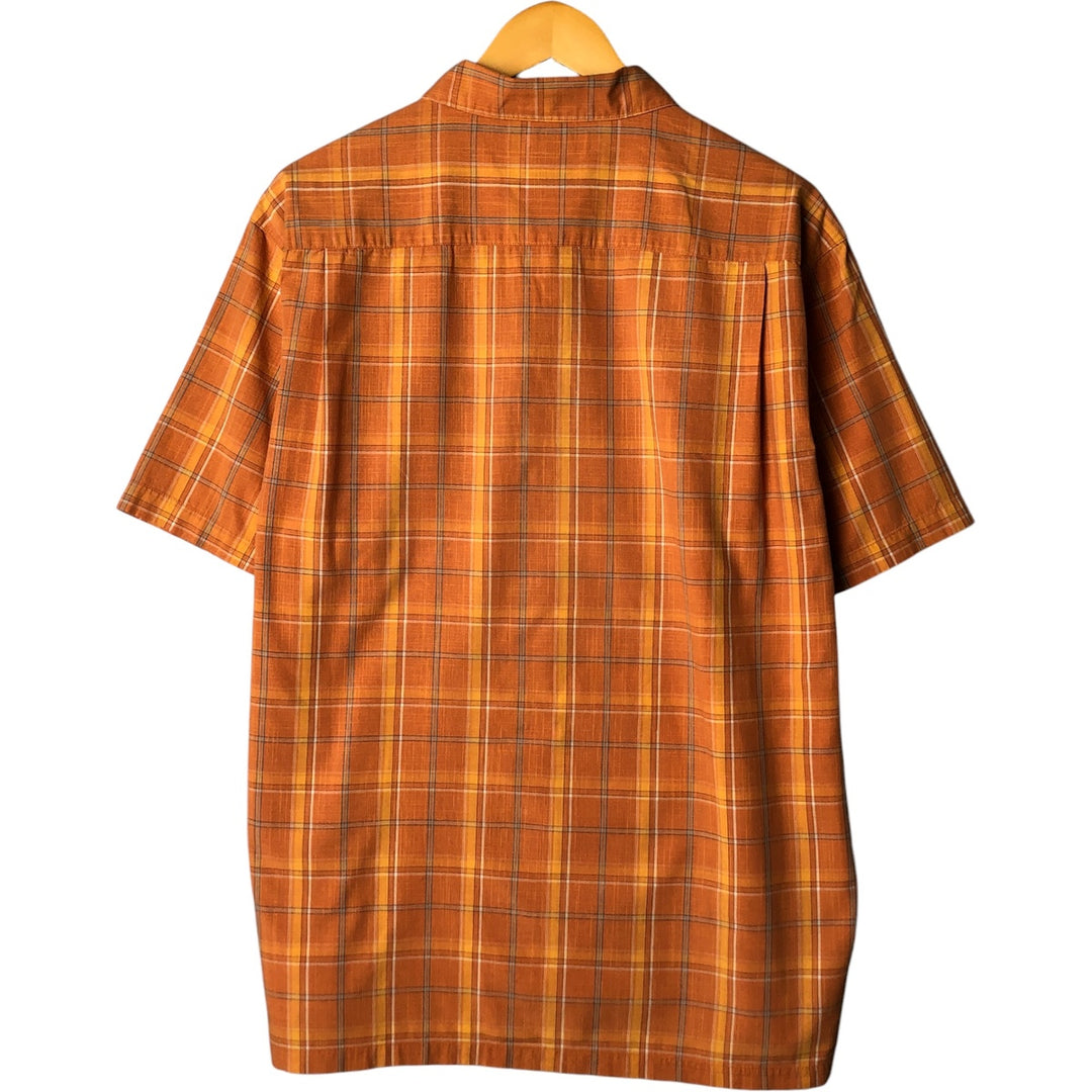 2000'S Columbia Short Sleeve Cotton Check Box Shirt, Men's Size L cotton orange type Vintage Second Hand