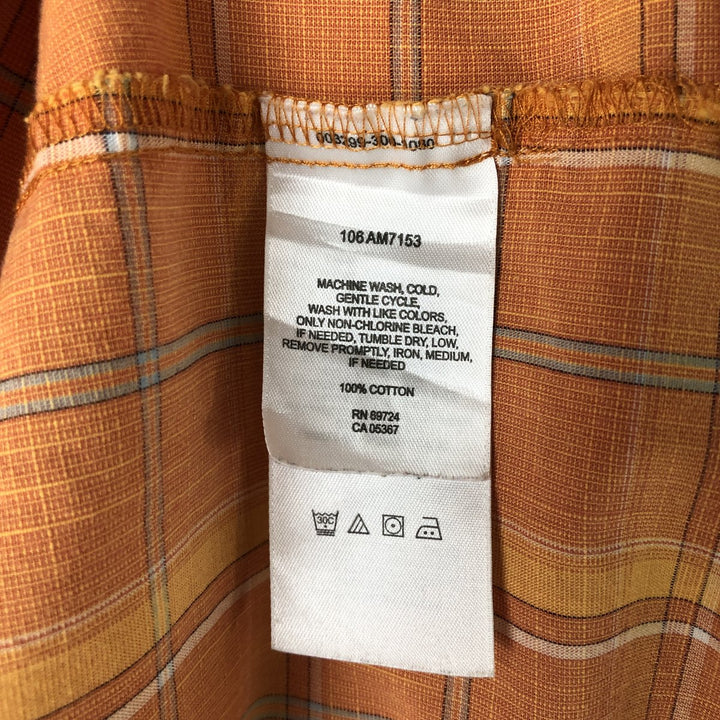 2000'S Columbia Short Sleeve Cotton Check Box Shirt, Men's Size L cotton orange type Vintage Second Hand