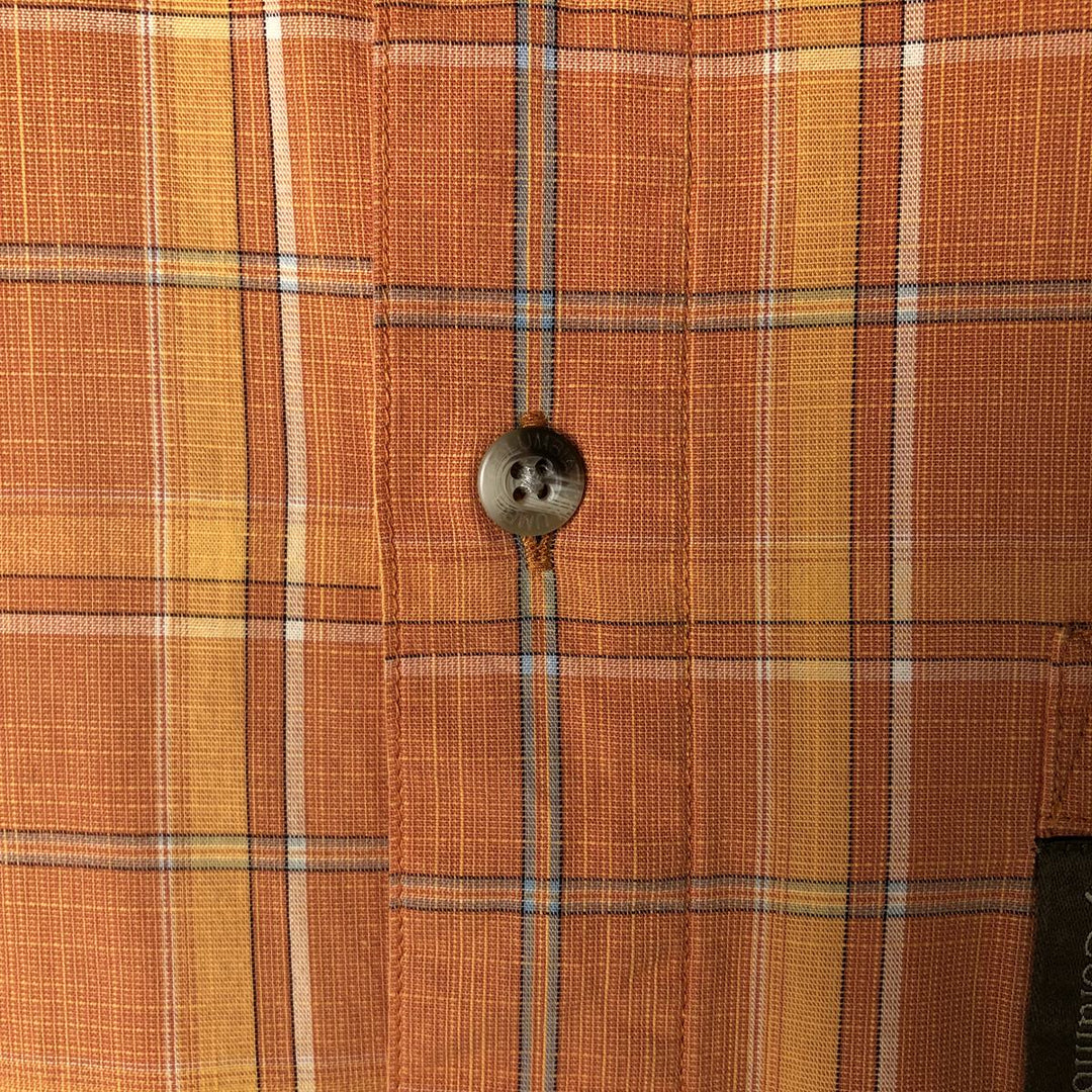 2000'S Columbia Short Sleeve Cotton Check Box Shirt, Men's Size L cotton orange type Vintage Second Hand