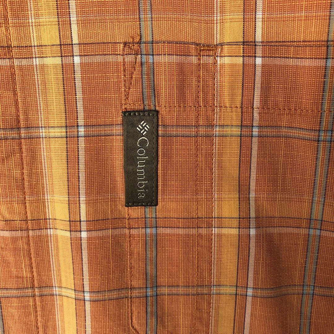 2000'S Columbia Short Sleeve Cotton Check Box Shirt, Men's Size L cotton orange type Vintage Second Hand