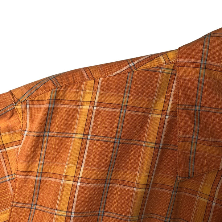 2000'S Columbia Short Sleeve Cotton Check Box Shirt, Men's Size L cotton orange type Vintage Second Hand