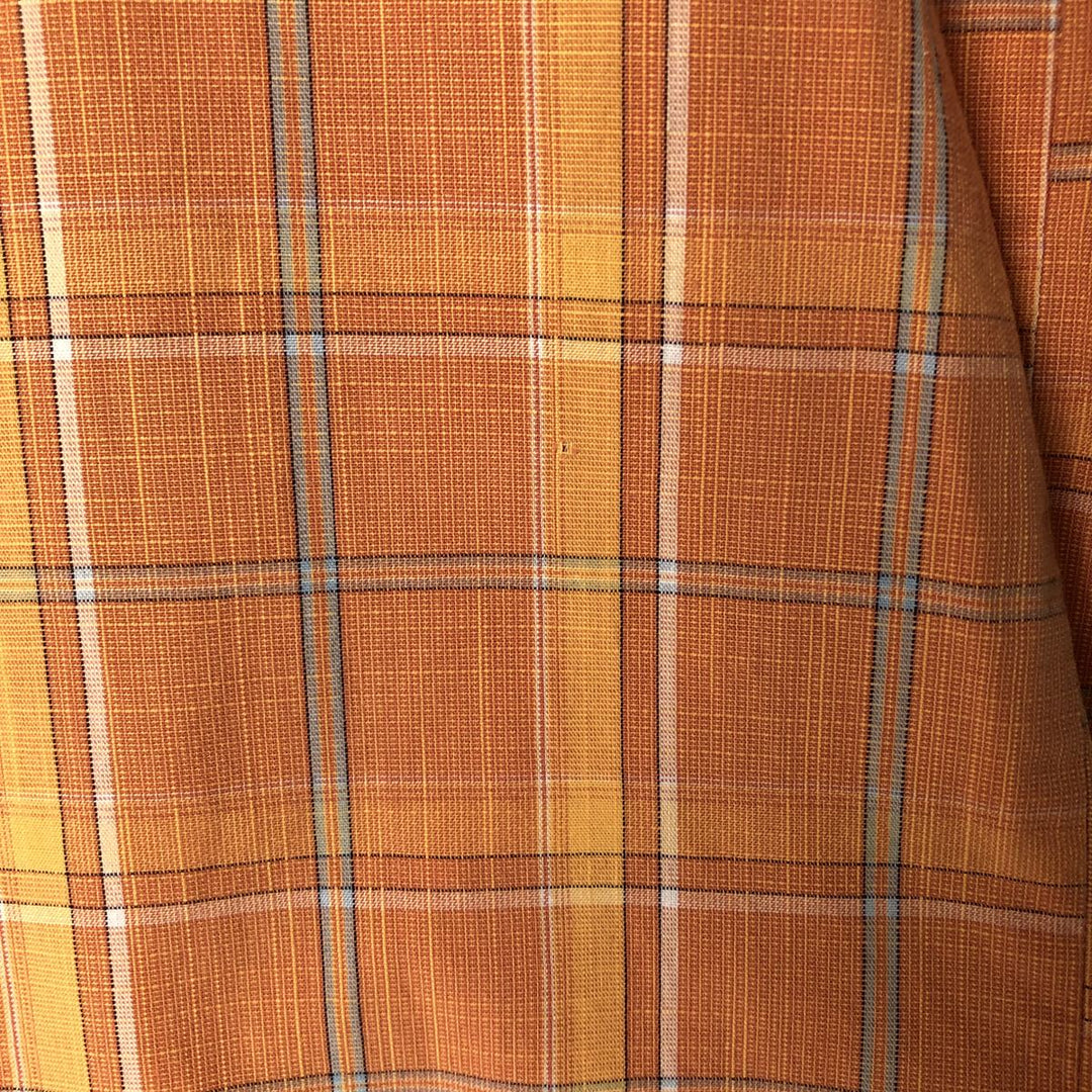 2000'S Columbia Short Sleeve Cotton Check Box Shirt, Men's Size L cotton orange type Vintage Second Hand
