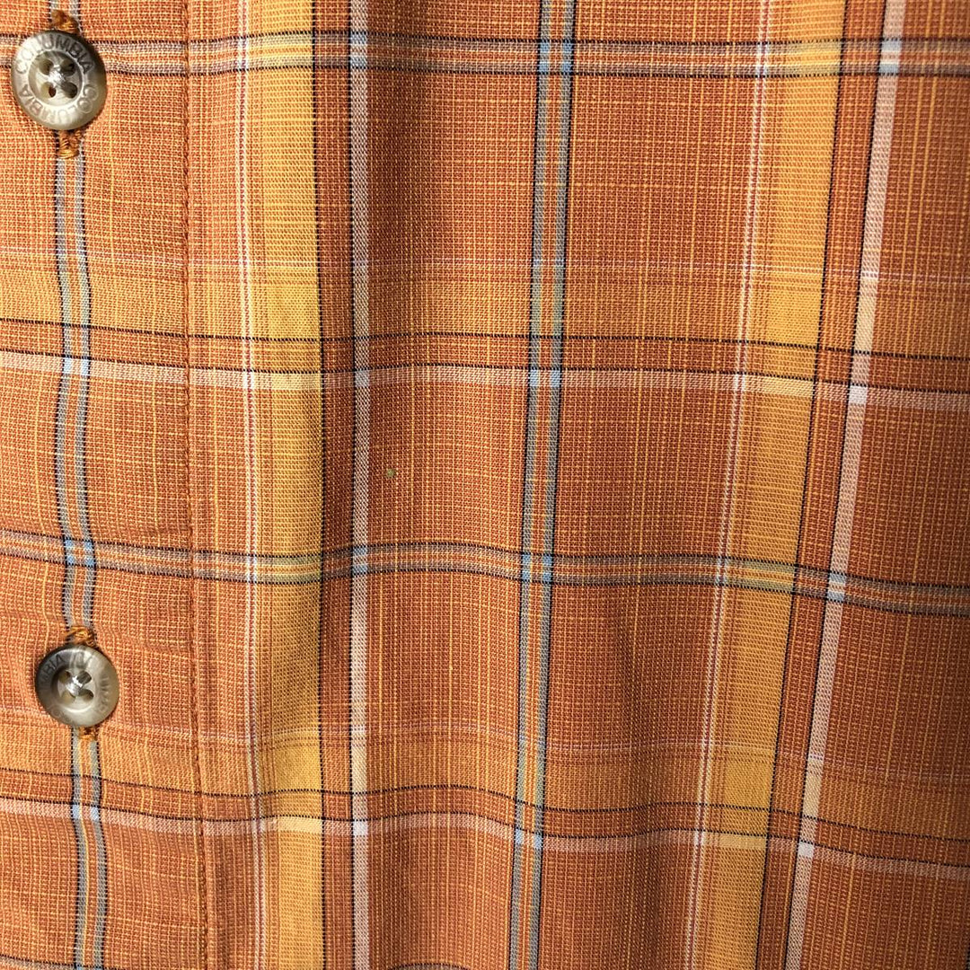 2000'S Columbia Short Sleeve Cotton Check Box Shirt, Men's Size L cotton orange type Vintage Second Hand