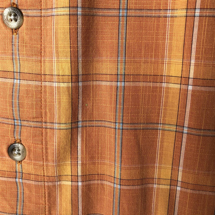 2000'S Columbia Short Sleeve Cotton Check Box Shirt, Men's Size L cotton orange type Vintage Second Hand