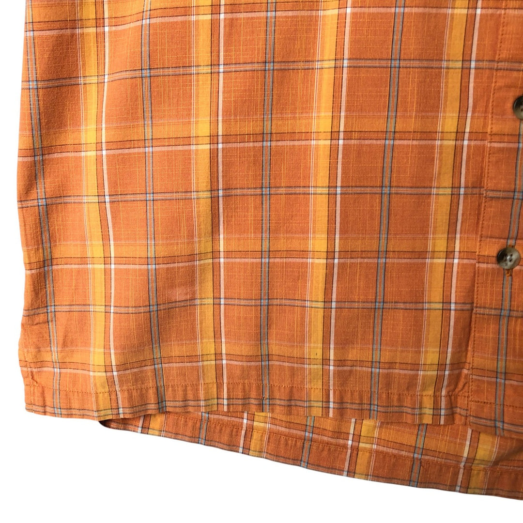 2000'S Columbia Short Sleeve Cotton Check Box Shirt, Men's Size L cotton orange type Vintage Second Hand