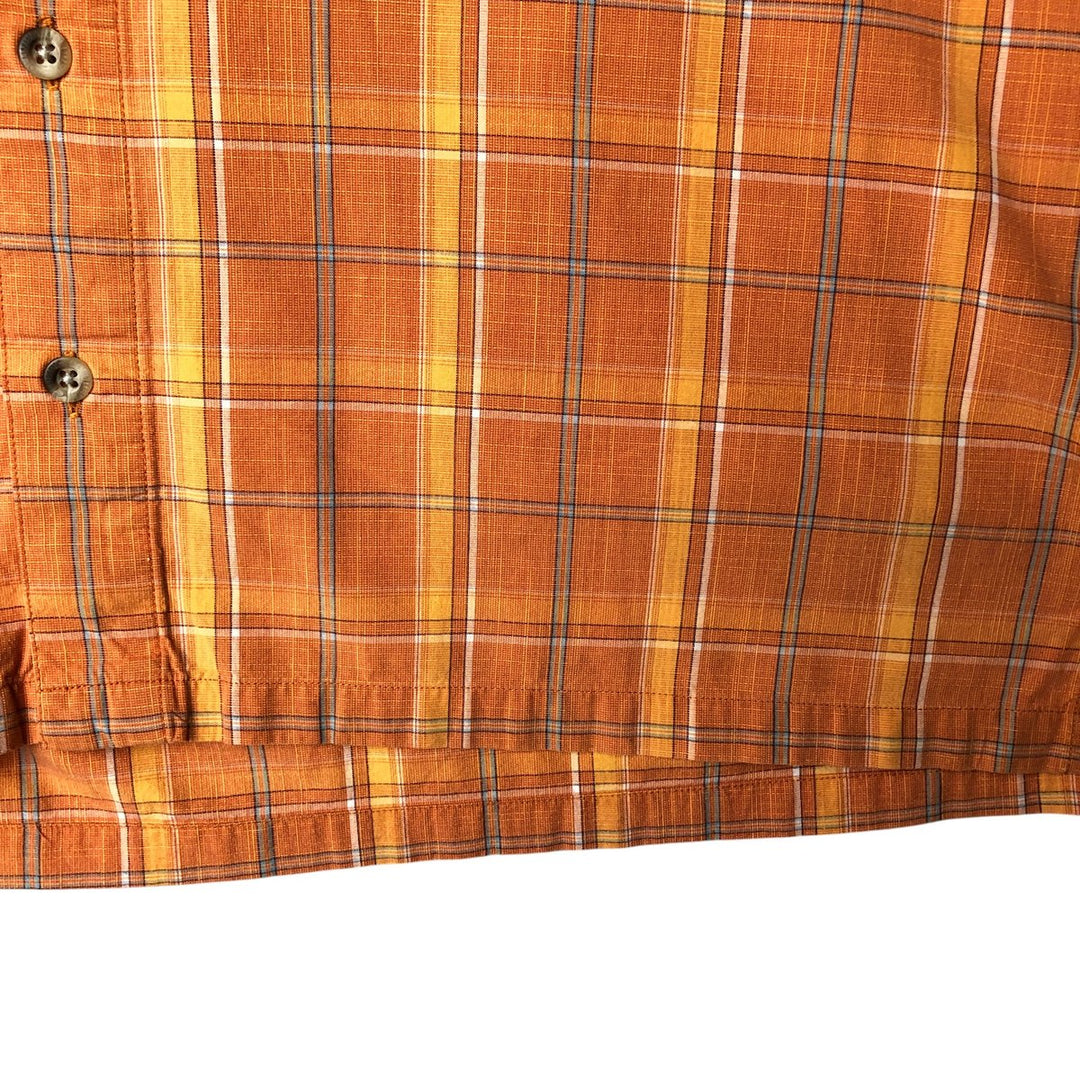 2000'S Columbia Short Sleeve Cotton Check Box Shirt, Men's Size L cotton orange type Vintage Second Hand