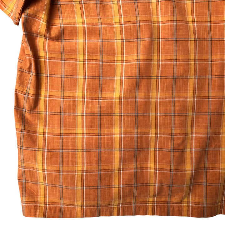 2000'S Columbia Short Sleeve Cotton Check Box Shirt, Men's Size L cotton orange type Vintage Second Hand
