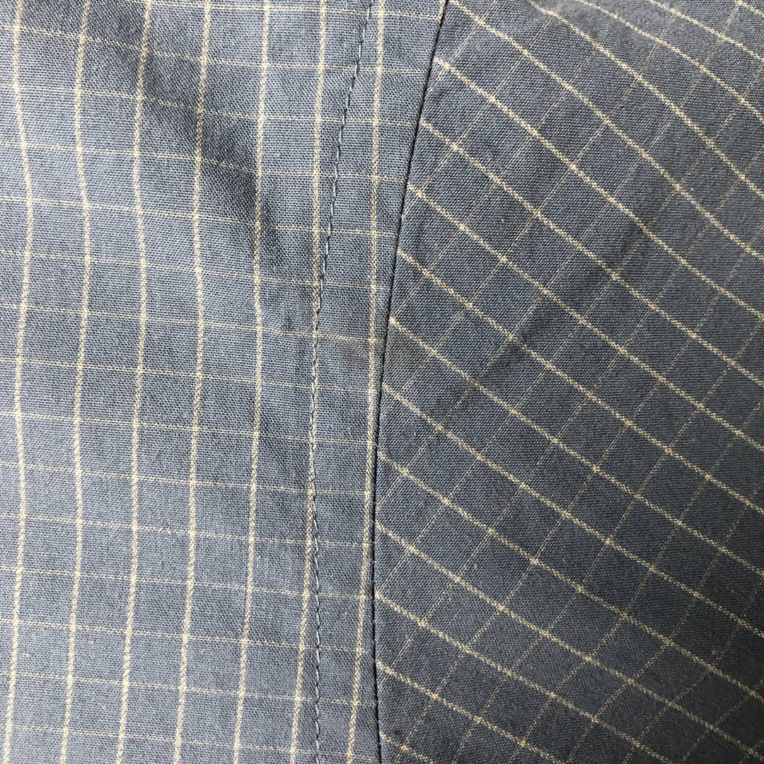 Dockers Hidden Button-Down Short Sleeve Check Shirt, Men's Size Medium cotton Blue type light blue Vintage Second Hand