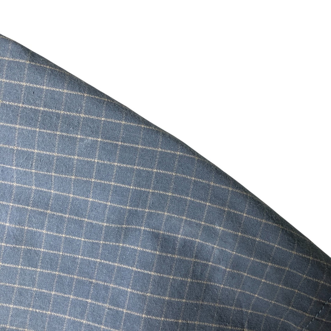 Dockers Hidden Button-Down Short Sleeve Check Shirt, Men's Size Medium cotton Blue type light blue Vintage Second Hand