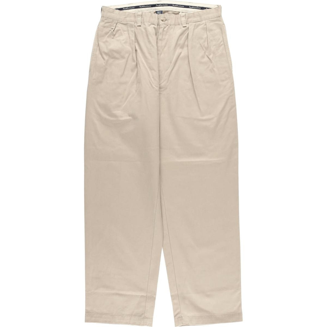 Ralph Lauren Polo Ralph Lauren Two-pleat Chino Pants for Men, W34 equivalent cotton Beige type Vintage Second Hand