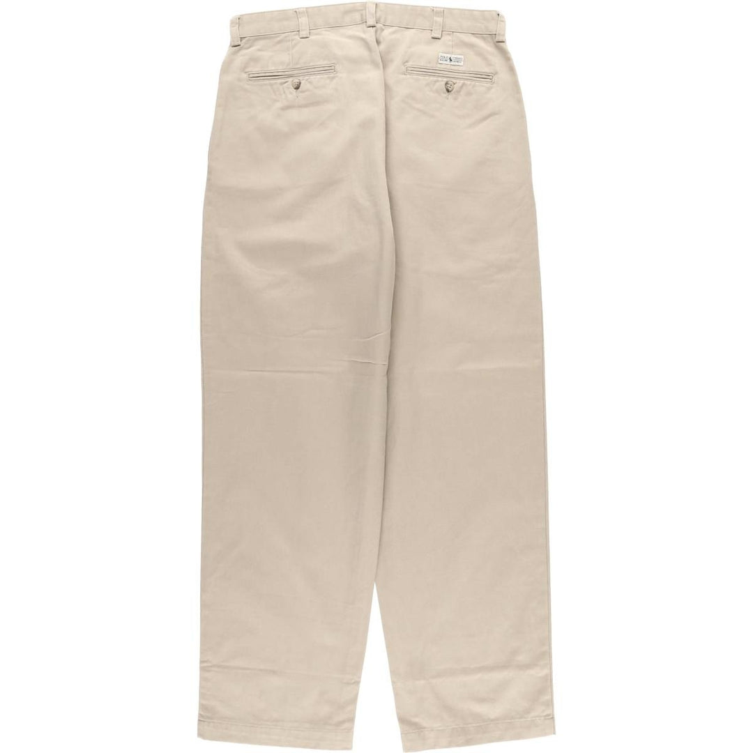 Ralph Lauren Polo Ralph Lauren Two-pleat Chino Pants for Men, W34 equivalent cotton Beige type Vintage Second Hand