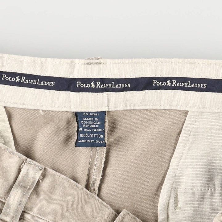 Ralph Lauren Polo Ralph Lauren Two-pleat Chino Pants for Men, W34 equivalent cotton Beige type Vintage Second Hand