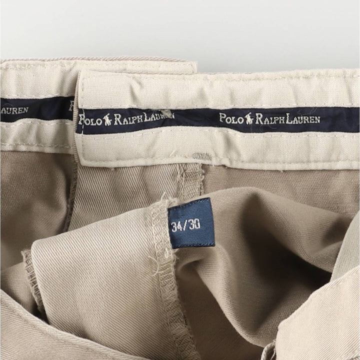Ralph Lauren Polo Ralph Lauren Two-pleat Chino Pants for Men, W34 equivalent cotton Beige type Vintage Second Hand