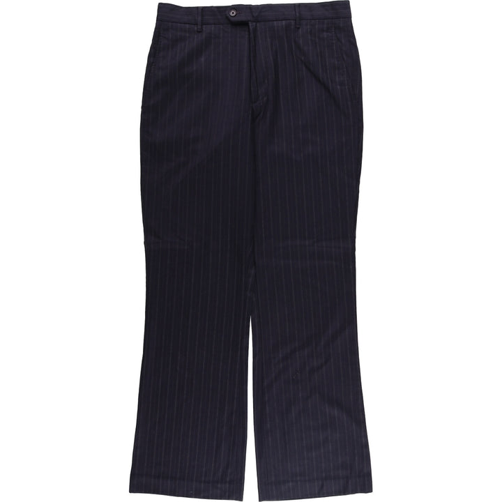 DKNY Striped Wool Pants, Men's Size 34 (W34) wool black type Vintage Second Hand