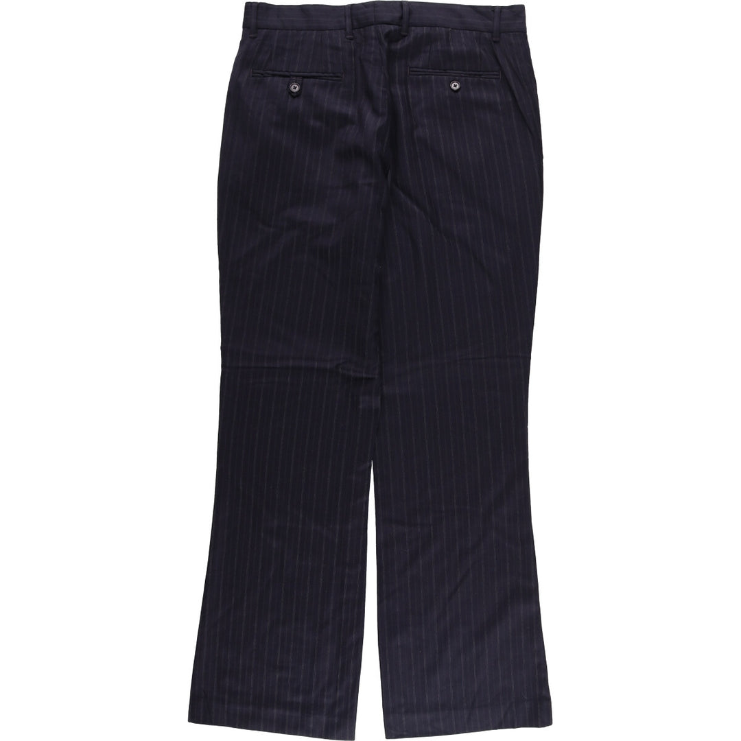 DKNY Striped Wool Pants, Men's Size 34 (W34) wool black type Vintage Second Hand