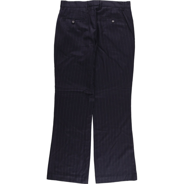 DKNY Striped Wool Pants, Men's Size 34 (W34) wool black type Vintage Second Hand
