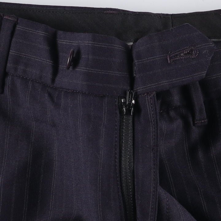 DKNY Striped Wool Pants, Men's Size 34 (W34) wool black type Vintage Second Hand