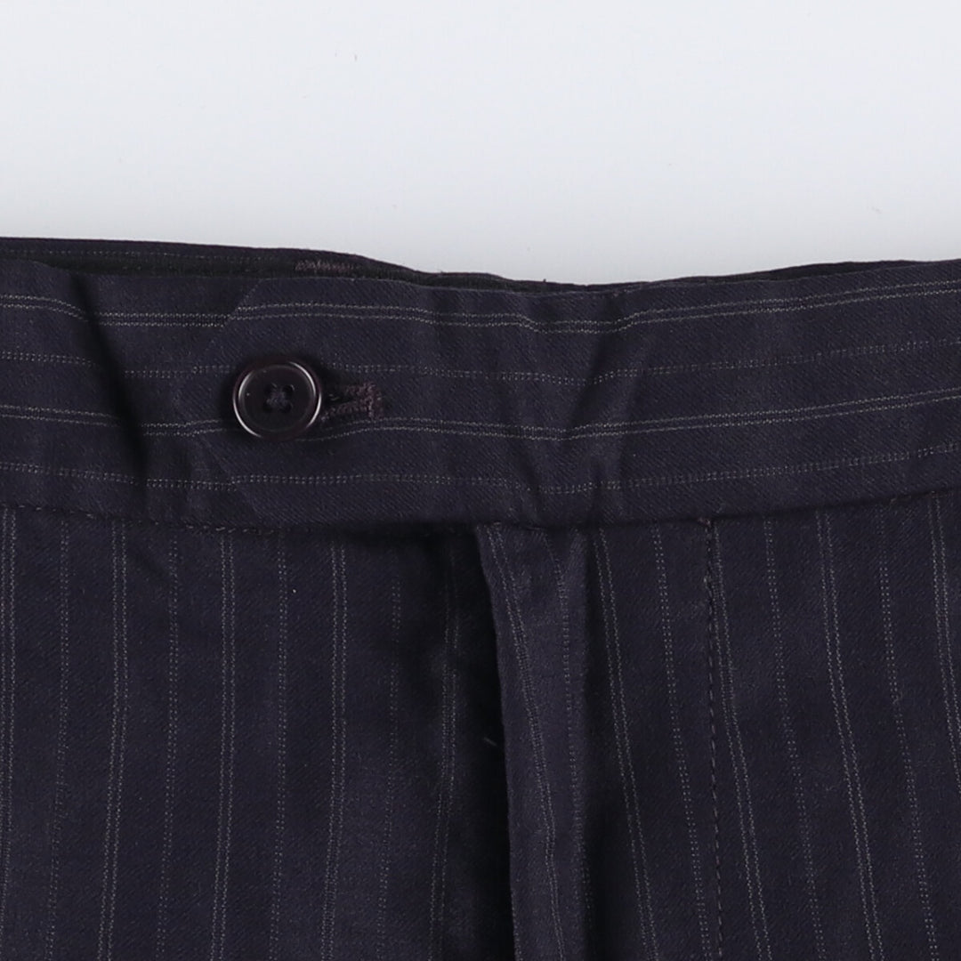 DKNY Striped Wool Pants, Men's Size 34 (W34) wool black type Vintage Second Hand