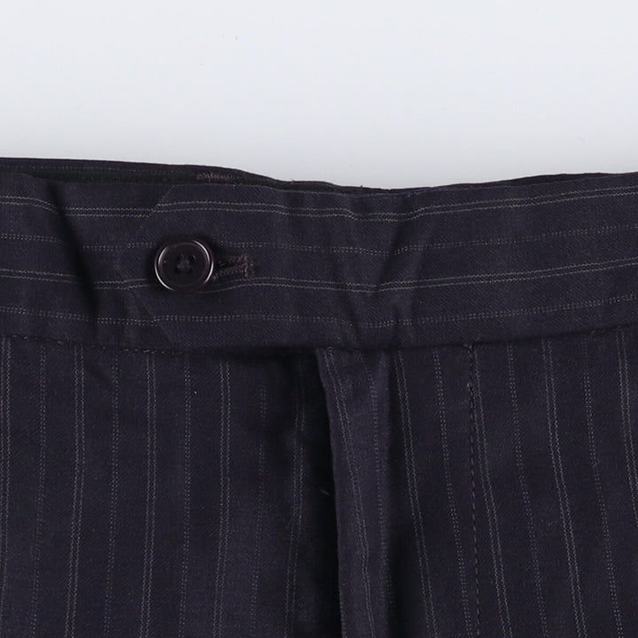 DKNY Striped Wool Pants, Men's Size 34 (W34) wool black type Vintage Second Hand