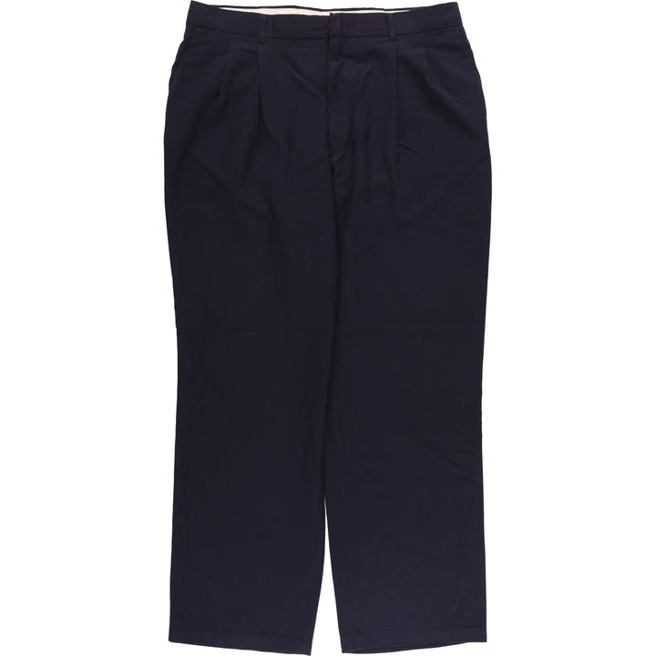 Haggar Two-pleat Slacks, Men's, Size W35 polyester navy blue type Vintage Second Hand
