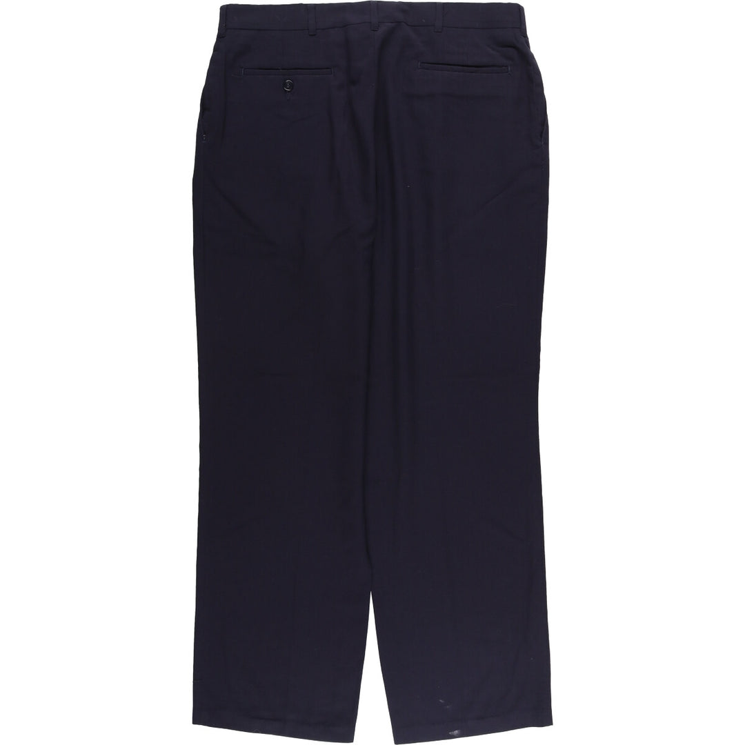 Haggar Two-pleat Slacks, Men's, Size W35 polyester navy blue type Vintage Second Hand