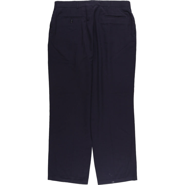 Haggar Two-pleat Slacks, Men's, Size W35 polyester navy blue type Vintage Second Hand