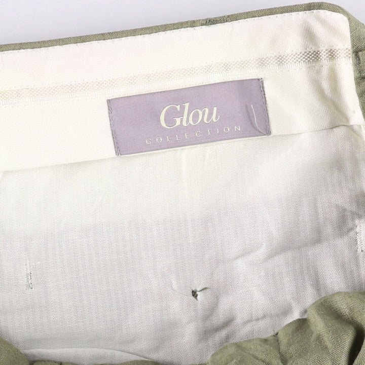 GLOW One-Tuck Slacks Pants, Men's, Size W33 linen Khaki type Vintage Second Hand