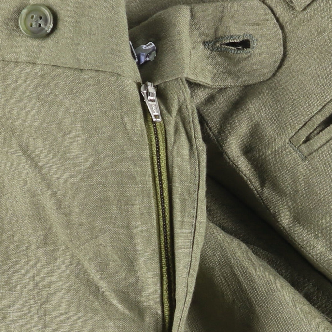 GLOW One-Tuck Slacks Pants, Men's, Size W33 linen Khaki type Vintage Second Hand
