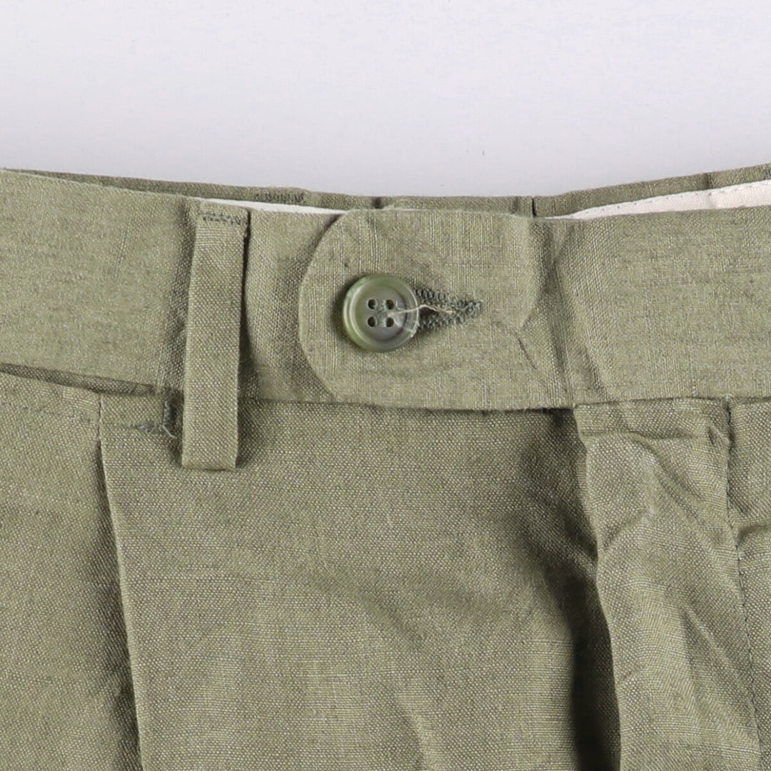 GLOW One-Tuck Slacks Pants, Men's, Size W33 linen Khaki type Vintage Second Hand