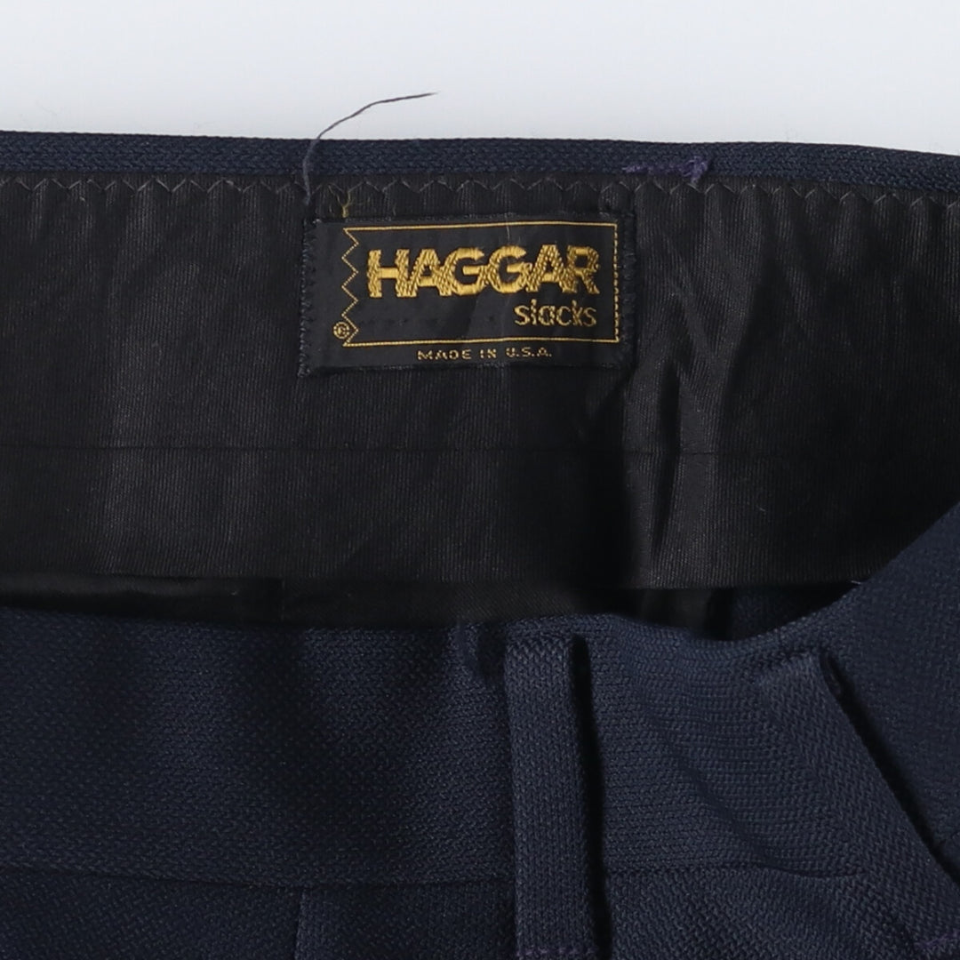 Haggar HAGGAR Slacks, Made in USA, Men's, Size W32, Vintage unclear navy blue type Vintage Second Hand