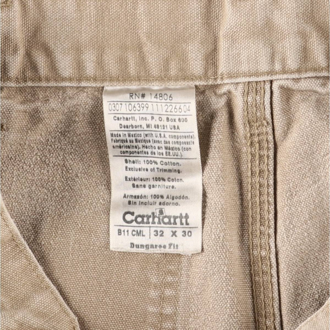 2000'S Carhartt Dungaree Fit Duck Painter Pants, Men's, Size W31 cotton Beige type Vintage Second Hand