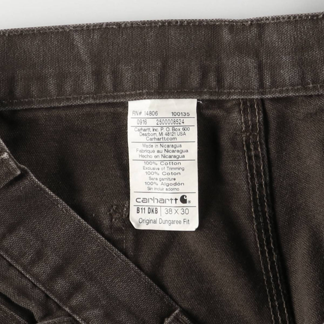 Carhartt Original Dungaree Fit Duck Painter Pants, Men's, W37 equivalent cotton brown type Vintage Second Hand