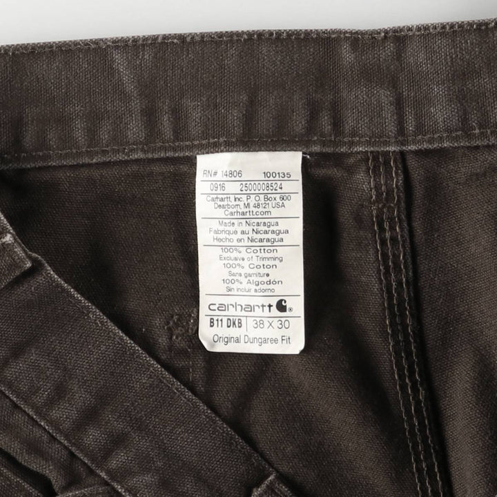 Carhartt Original Dungaree Fit Duck Painter Pants, Men's, W37 equivalent cotton brown type Vintage Second Hand