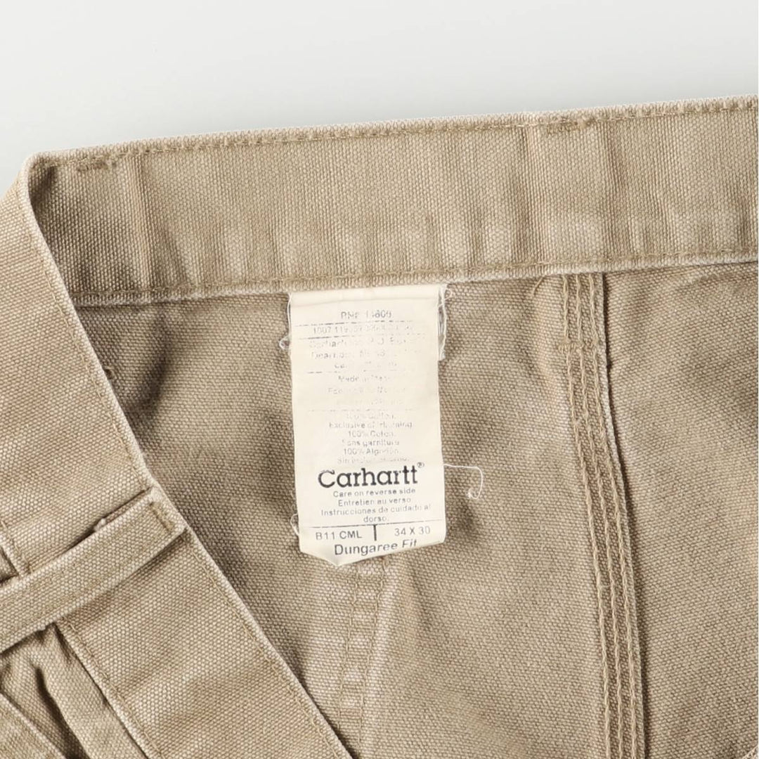 00'S Carhartt Dungaree Fit Duck Painter Pants Men's W35 equivalent cotton Beige type Vintage Second Hand