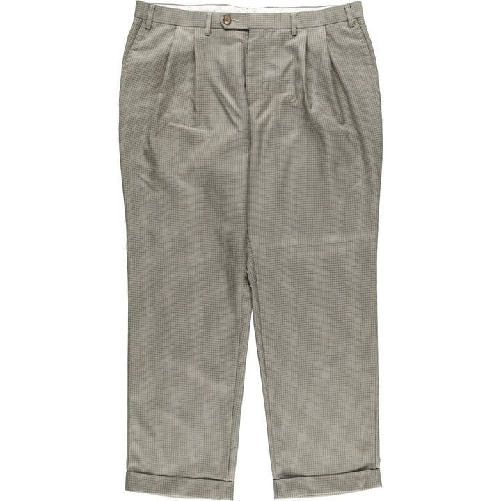 Ralph Lauren RALPH Houndstooth Pattern Two-Pleated Slacks Men's Size W36 polyester Beige type Vintage Second Hand