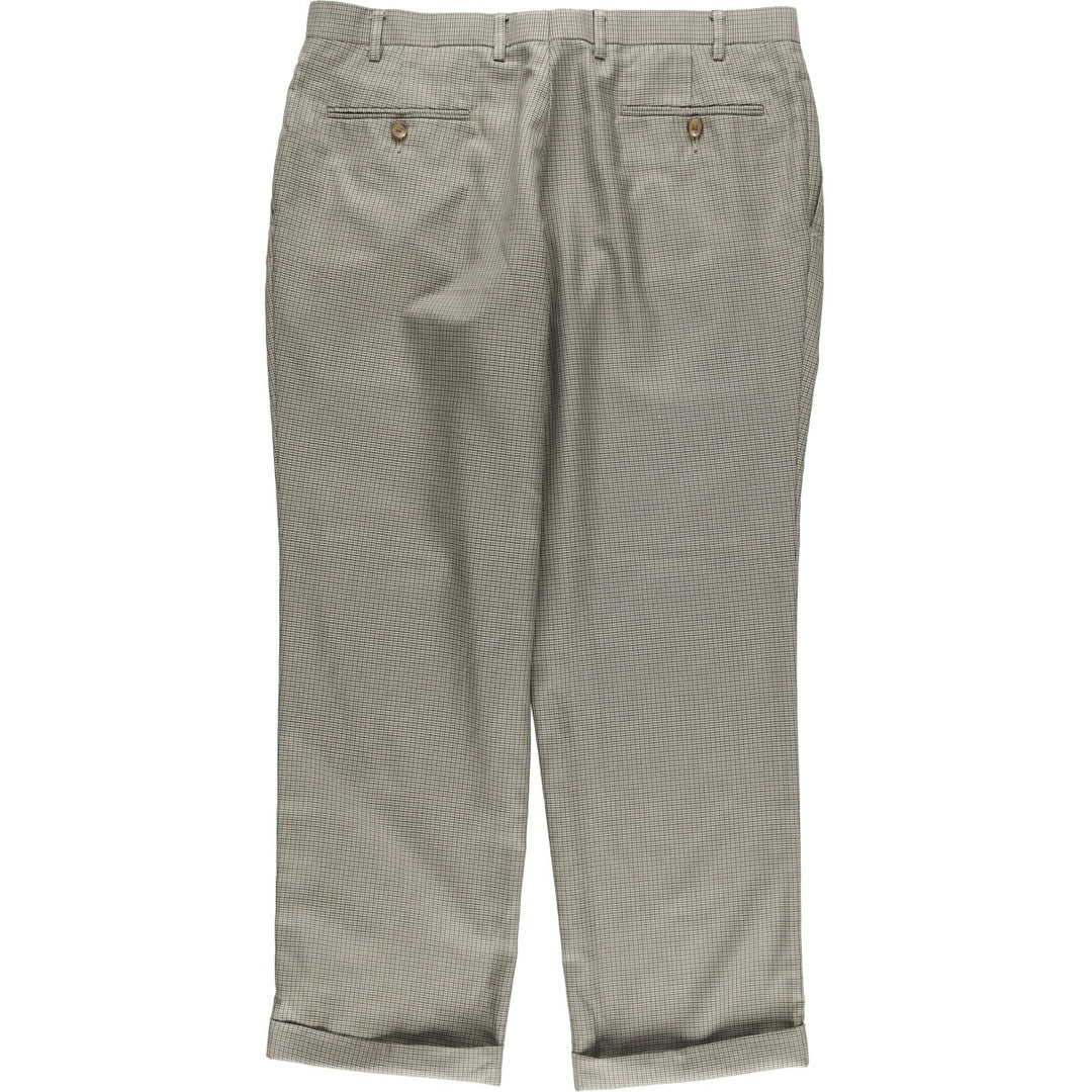 Ralph Lauren RALPH Houndstooth Pattern Two-Pleated Slacks Men's Size W36 polyester Beige type Vintage Second Hand