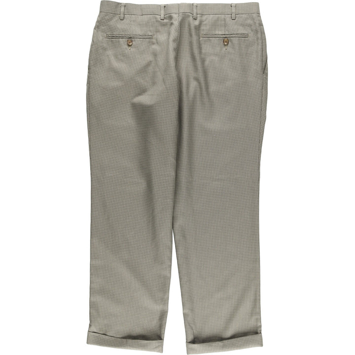 Ralph Lauren RALPH Houndstooth Pattern Two-Pleated Slacks Men's Size W36 polyester Beige type Vintage Second Hand
