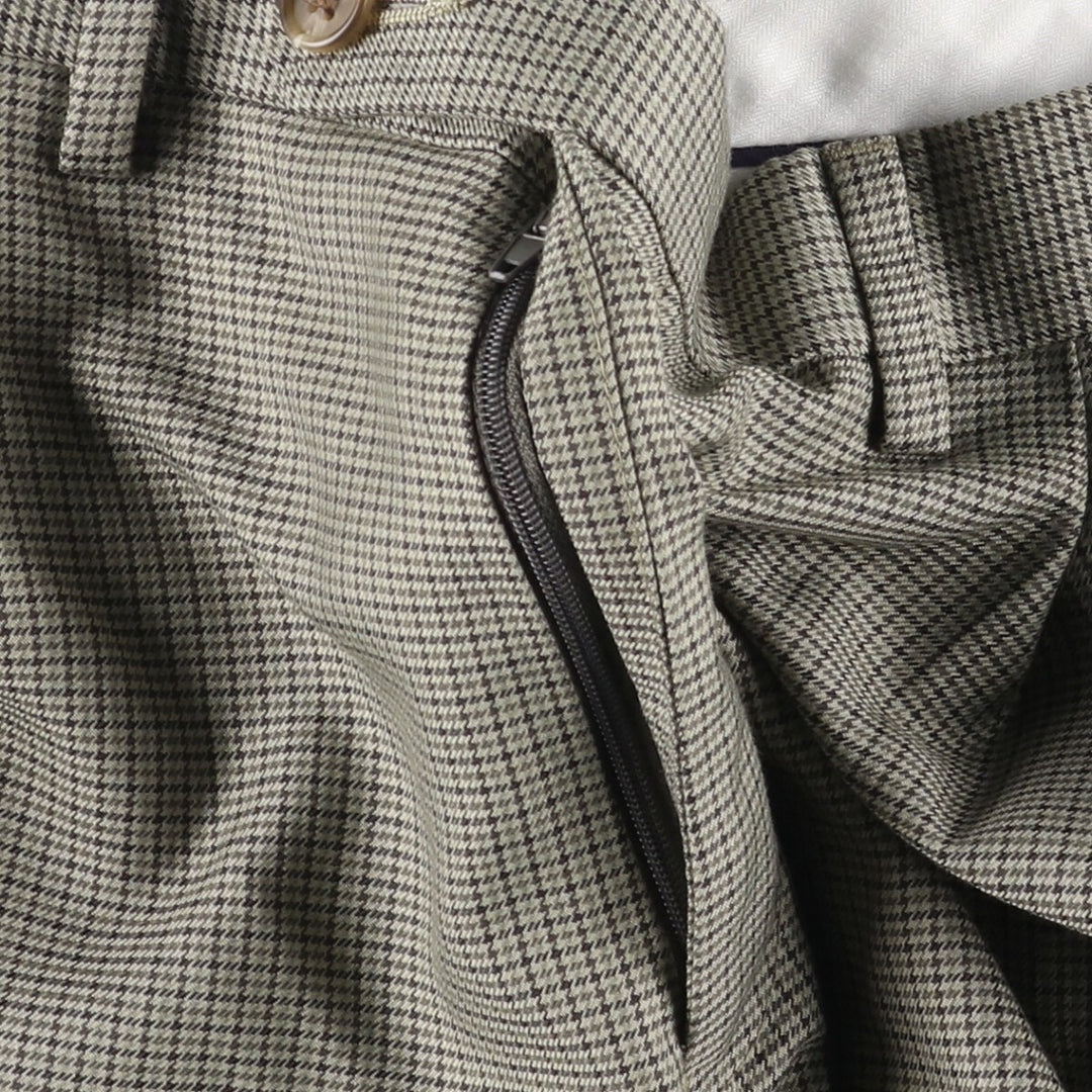Ralph Lauren RALPH Houndstooth Pattern Two-Pleated Slacks Men's Size W36 polyester Beige type Vintage Second Hand