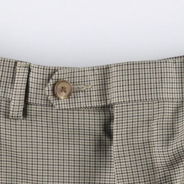 Ralph Lauren RALPH Houndstooth Pattern Two-Pleated Slacks Men's Size W36 polyester Beige type Vintage Second Hand