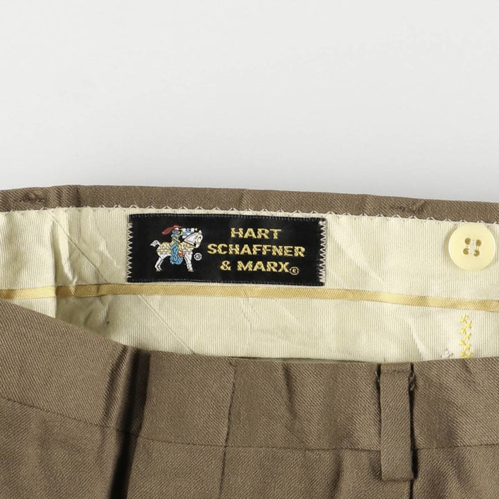 Vintage 1990'S Hart Schaffner and Marx wool pants and slacks, men's size W32. wool beige type brown Vintage Second Hand