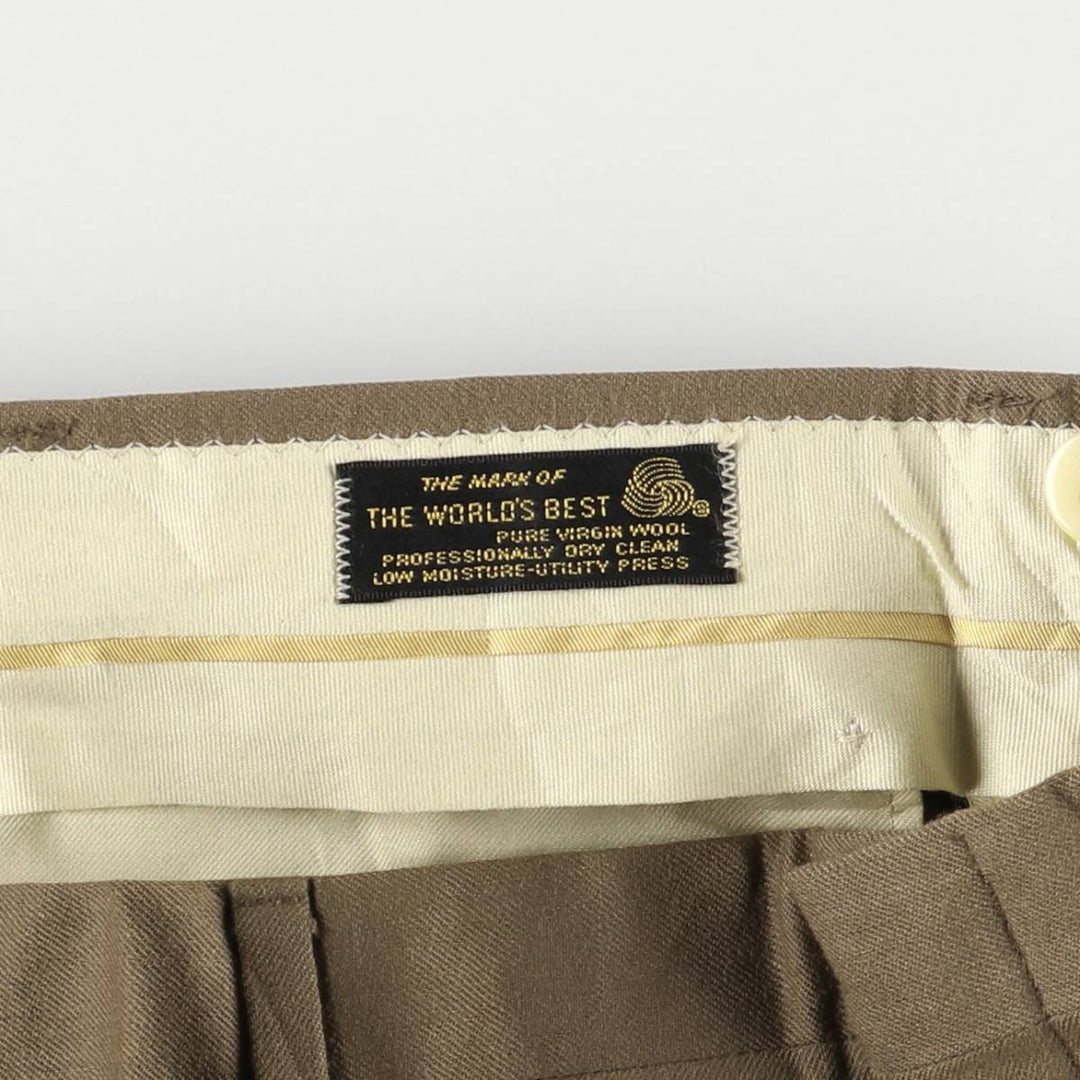 Vintage 1990'S Hart Schaffner and Marx wool pants and slacks, men's size W32. wool beige type brown Vintage Second Hand