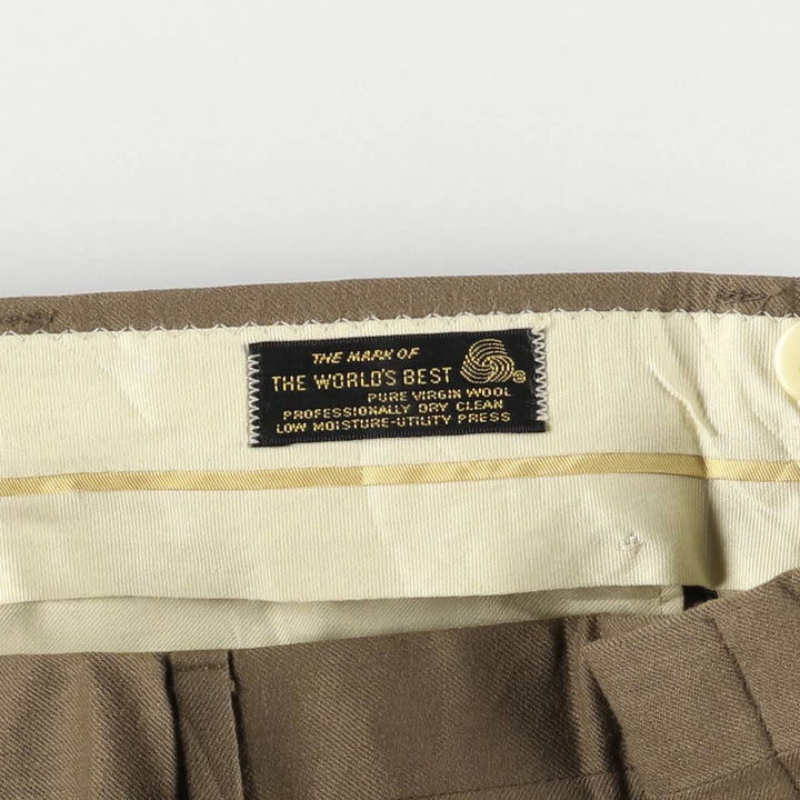 Vintage 1990'S Hart Schaffner and Marx wool pants and slacks, men's size W32. wool beige type brown Vintage Second Hand
