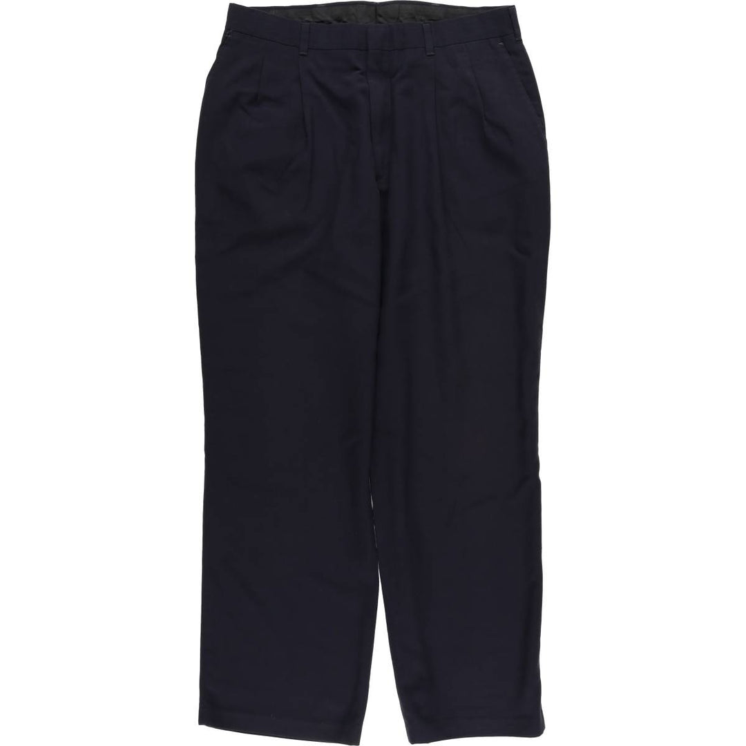 Haggar HAGGAR Two-pleat Slacks, Men's, W32 Size, Vintage unclear navy blue type Vintage Second Hand