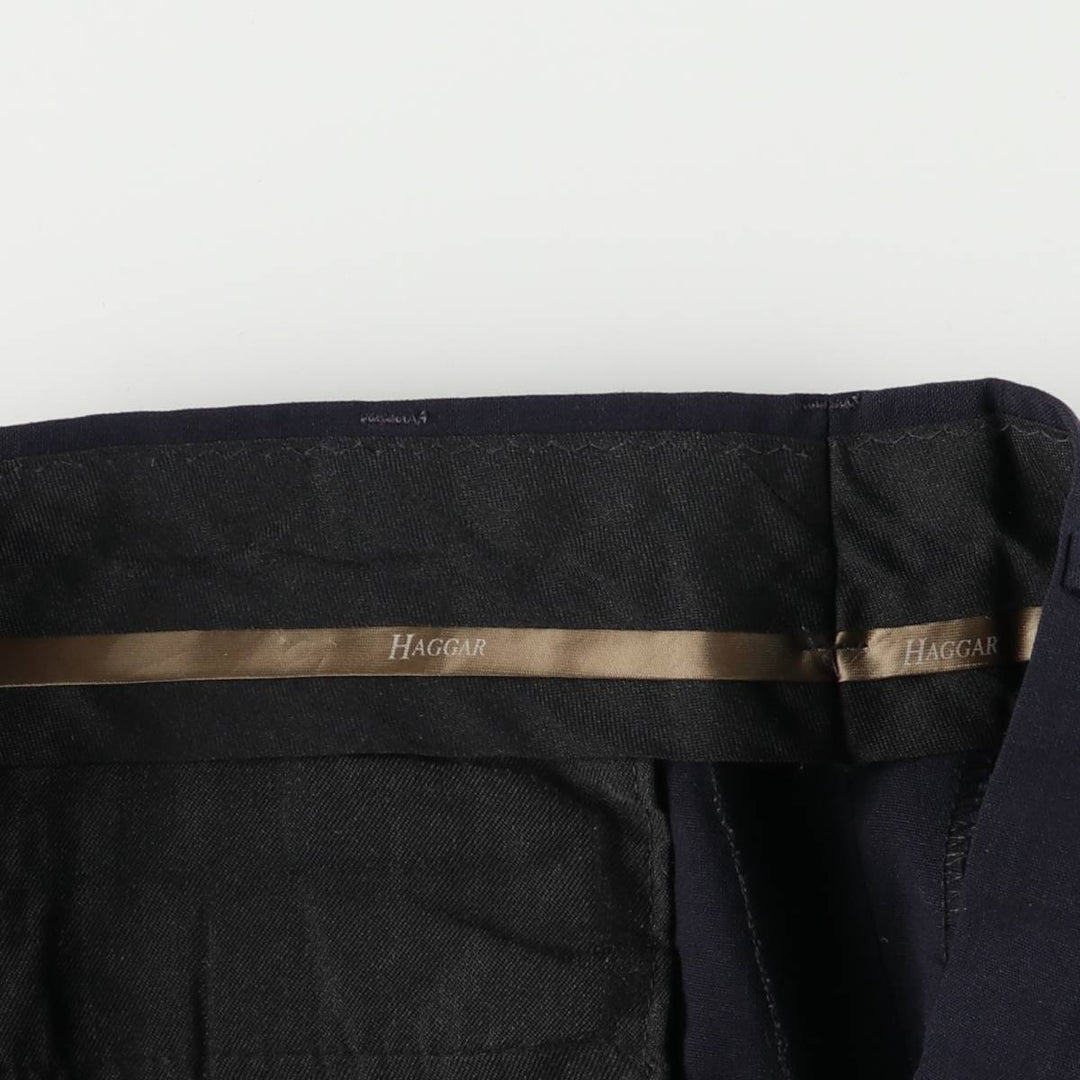 Haggar HAGGAR Two-pleat Slacks, Men's, W32 Size, Vintage unclear navy blue type Vintage Second Hand