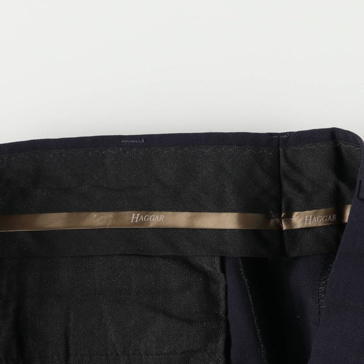 Haggar HAGGAR Two-pleat Slacks, Men's, W32 Size, Vintage unclear navy blue type Vintage Second Hand